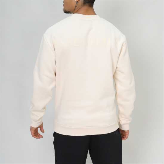 Blank Essentials Tonal Puff Print Sweatshirt Лятна пясък Мъжки горнища на анцуг