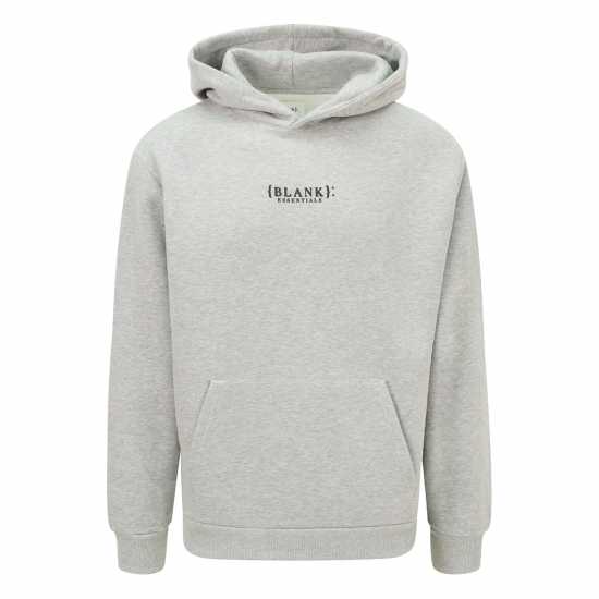 Blank Essentials Contrast Puff Print Hoody Сив марл Мъжки суитчъри и блузи с качулки