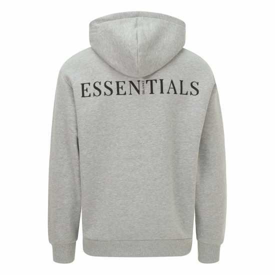 Blank Essentials Contrast Puff Print Hoody Сив марл Мъжки суитчъри и блузи с качулки