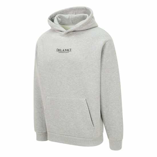 Blank Essentials Contrast Puff Print Hoody Сив марл Мъжки суитчъри и блузи с качулки