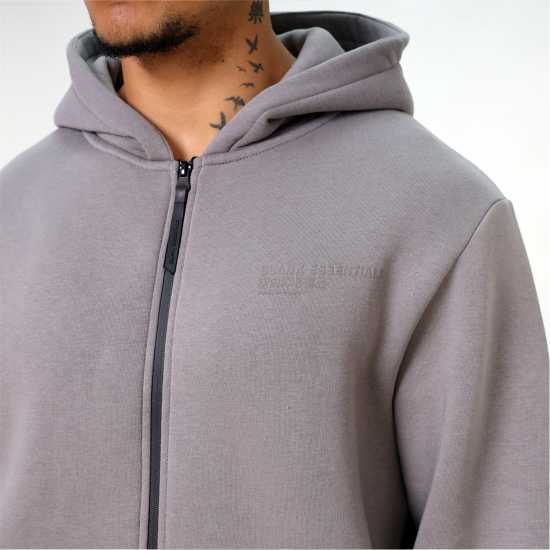 Blank Essentials Zip Through Hoody Сиво Мъжки суитчъри и блузи с качулки