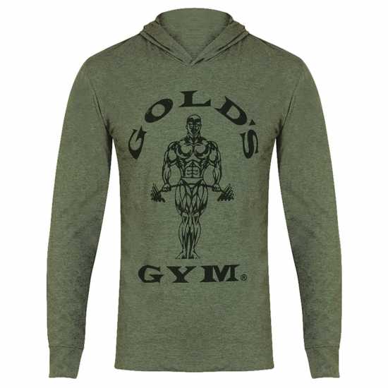 Golds Gym Gym Hood Top Mens Армейски марл 