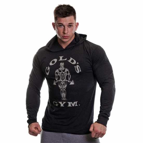 Golds Gym Gym Hood Top Mens Черно марл 