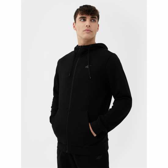 4F Fz Hoodie DEEP BLACK Мъжки суитчъри и блузи с качулки