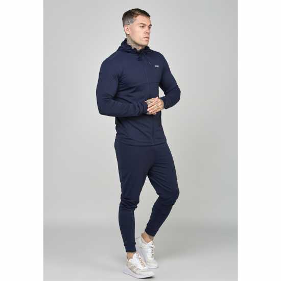 Siksilk Zip Hoodie Sn99 Морска синьо Мъжки суитчъри и блузи с качулки