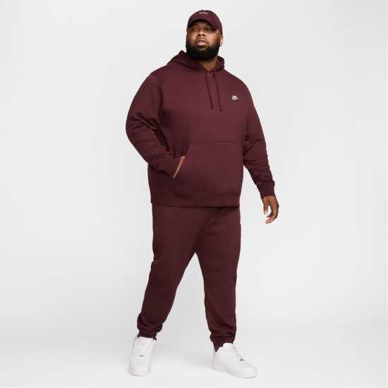 Sale Nike Sportswear Club Fleece Pullover Hoodie Mens Burgundy Мъжки полар