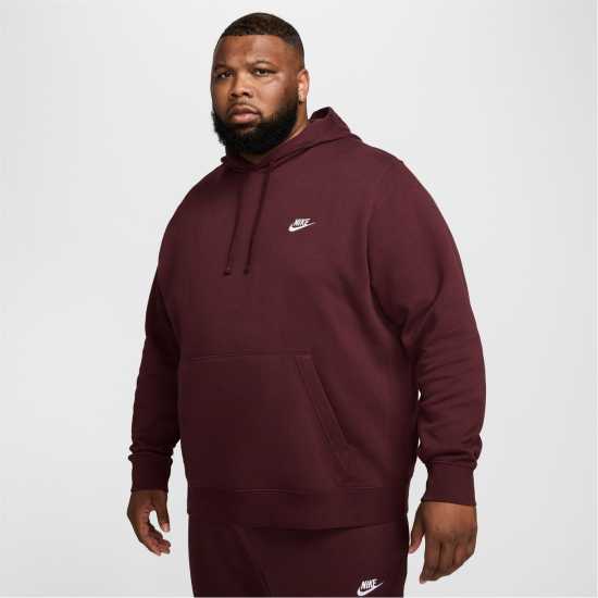 Sale Nike Sportswear Club Fleece Pullover Hoodie Mens Burgundy Мъжки полар