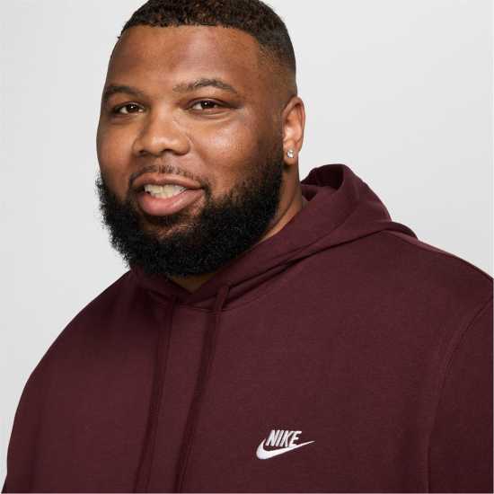 Sale Nike Sportswear Club Fleece Pullover Hoodie Mens Burgundy Мъжки полар