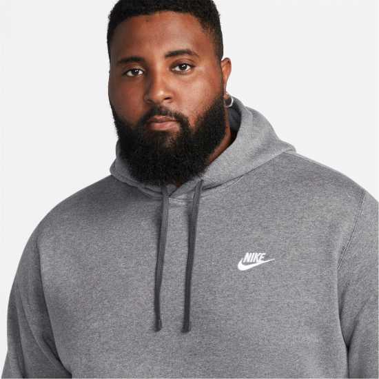 Nike Sportswear Club Fleece Pullover Hoodie Mens Charcoal Мъжки полар