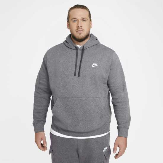 Nike Sportswear Club Fleece Pullover Hoodie Mens Charcoal Мъжки полар