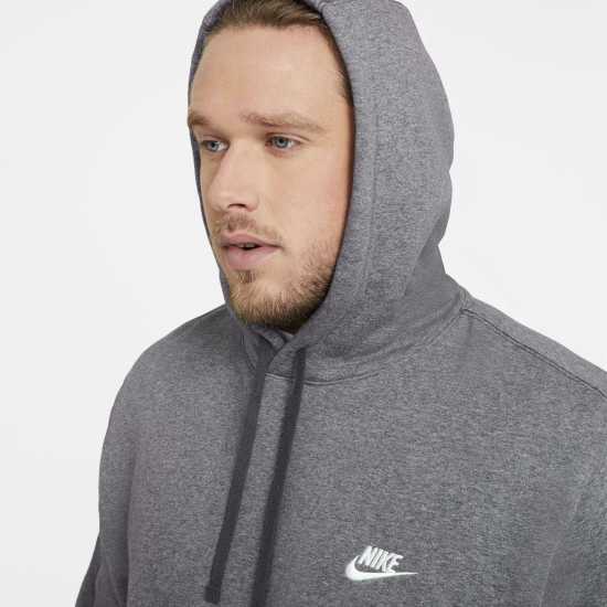 Nike Sportswear Club Fleece Pullover Hoodie Mens Charcoal Мъжки полар