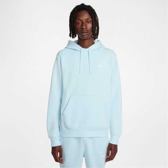 Nike Sportswear Club Fleece Pullover Hoodie Mens Синьо/Бяло Мъжки полар