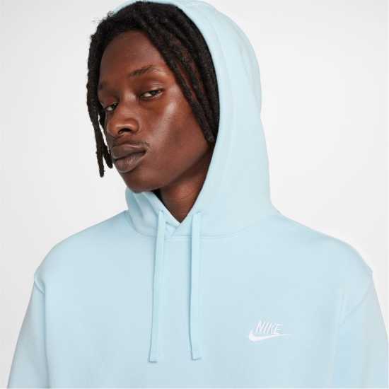 Nike Sportswear Club Fleece Pullover Hoodie Mens Синьо/Бяло Мъжки полар