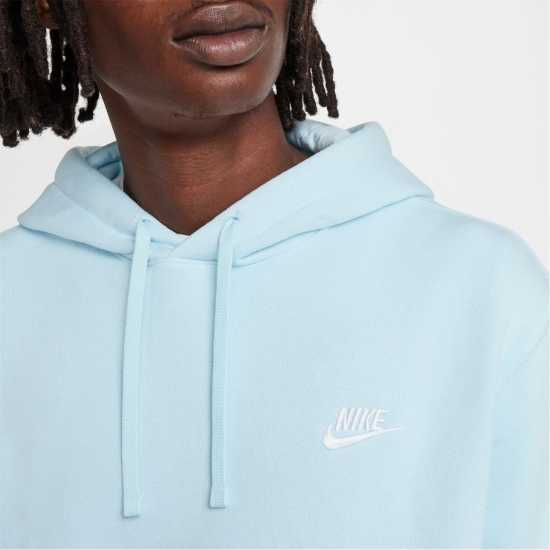 Nike Sportswear Club Fleece Pullover Hoodie Mens Синьо/Бяло Мъжки полар