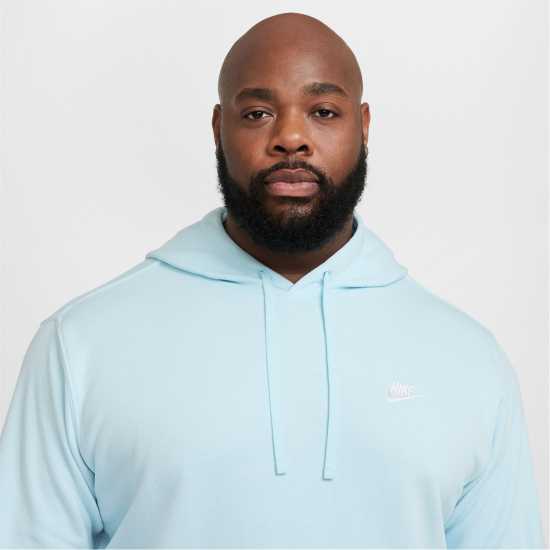 Nike Sportswear Club Fleece Pullover Hoodie Mens Синьо/Бяло Мъжки полар