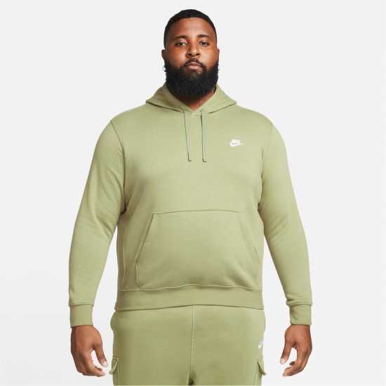 Nike Sportswear Club Fleece Pullover Hoodie Mens Green/Wht/Tall Мъжки суитчъри и блузи с качулки