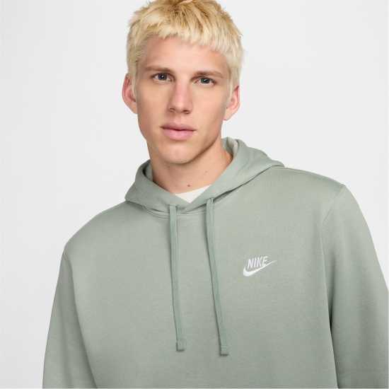 Nike Sportswear Club Fleece Pullover Hoodie Mens Зелено/Бяло Мъжки суитчъри и блузи с качулки