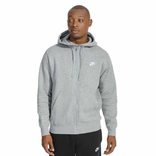 Nike Sportswear Club Fleece Men's Full-Zip Hoodie Grey Мъжки полар