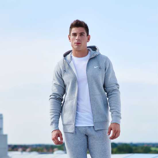 Nike Sportswear Club Fleece Men's Full-Zip Hoodie Grey Мъжки полар