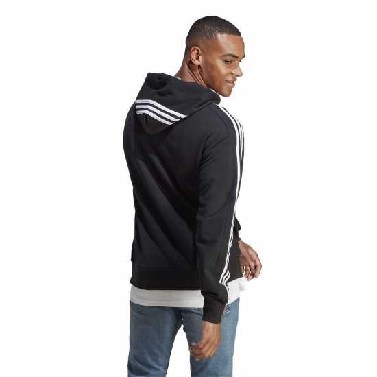 Adidas Essentials French Terry 3-Stripes Hoodie Mens Черно/Бяло Мъжки суитчъри и блузи с качулки