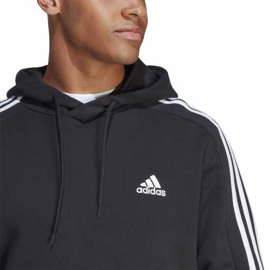 Adidas Essentials French Terry 3-Stripes Hoodie Mens Черно/Бяло Мъжки суитчъри и блузи с качулки