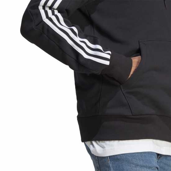 Adidas Essentials French Terry 3-Stripes Hoodie Mens Черно/Бяло Мъжки суитчъри и блузи с качулки