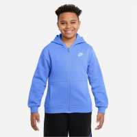 Nike Детска Блуза С Качулка Full Zip Hoody Juniors Кралски пулс 