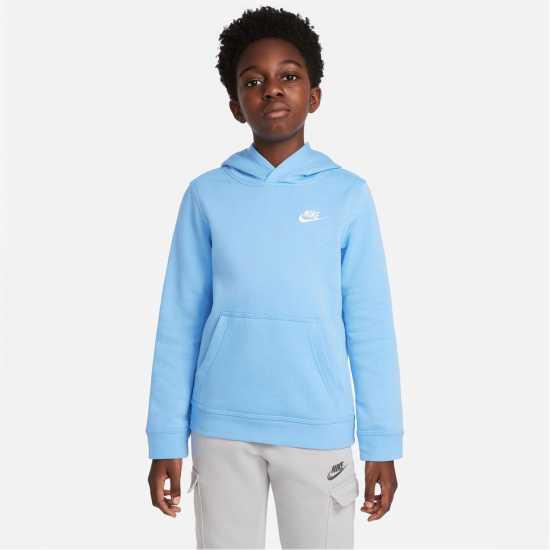 Nike Club Pullover Hoodie Junior Boys Аегенска буря Детски суитчъри и блузи с качулки