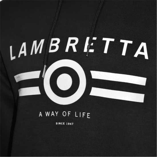 Lambretta Hoodie Черно Мъжки суитчъри и блузи с качулки