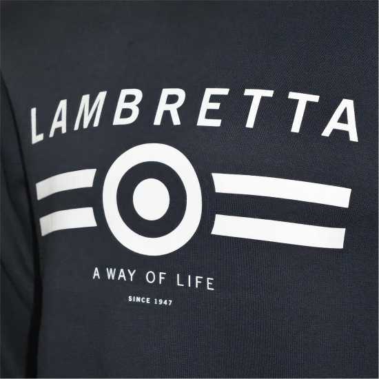 Lambretta Hoodie Морска синьо Мъжки суитчъри и блузи с качулки