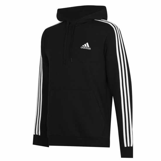 Adidas Essentials Fleece 3-Stripes Hoodie Mens Черно/Бяло Мъжки полар