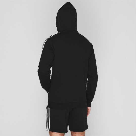 Adidas Essentials Fleece 3-Stripes Hoodie Mens Черно/Бяло Мъжки полар