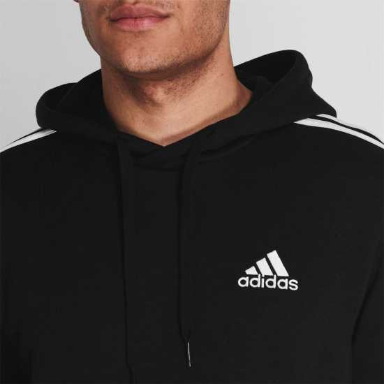 Adidas Essentials Fleece 3-Stripes Hoodie Mens Черно/Бяло Мъжки полар