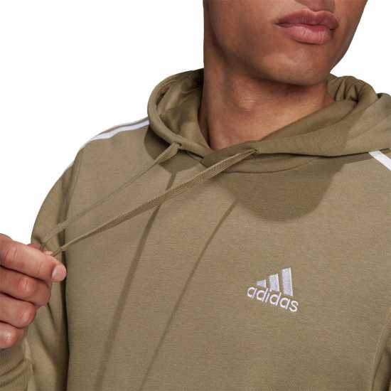 Adidas Essentials Fleece 3-Stripes Hoodie Mens Orbit Green Мъжки полар