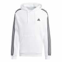 Adidas Essentials Fleece 3-Stripes Hoodie Mens Бяло 