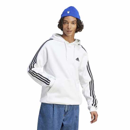 Adidas Essentials Fleece 3-Stripes Hoodie Mens Бяло 