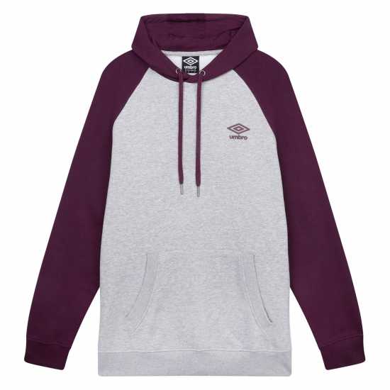 Umbro Raglan Hood Sn99 Сив меланж/Лилаво Мъжки суитчъри и блузи с качулки