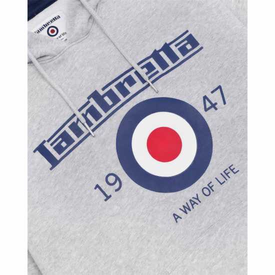 Lambretta Hoodie Сив марл Мъжки суитчъри и блузи с качулки