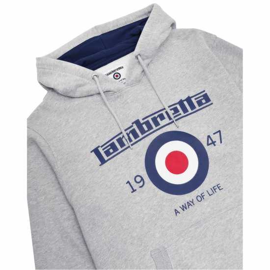 Lambretta Hoodie Сив марл Мъжки суитчъри и блузи с качулки