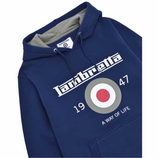 Lambretta Hoodie Морска синьо Мъжки суитчъри и блузи с качулки