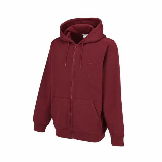 Slazenger Full Zip Hoodie Mens Бордово Мъжки полар