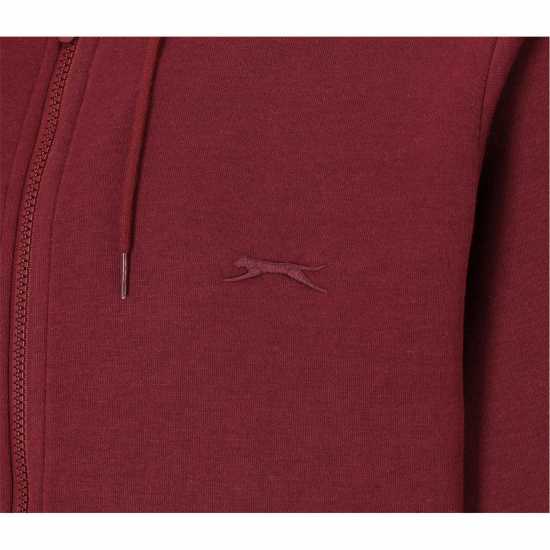 Slazenger Full Zip Hoodie Mens Бордово Мъжки полар