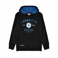 Lambretta Hooded Sweat Черно Мъжки суитчъри и блузи с качулки