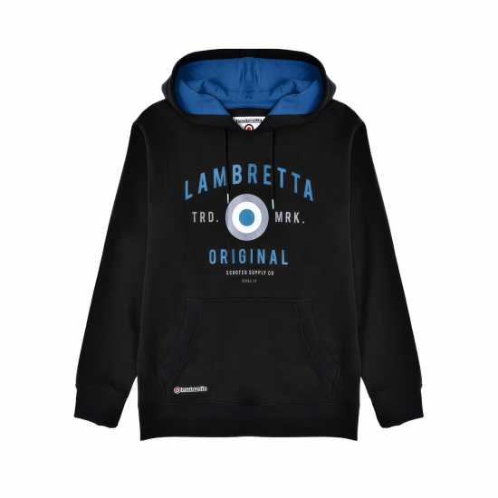 Lambretta Hooded Sweat Черно Мъжки суитчъри и блузи с качулки