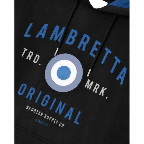 Lambretta Hooded Sweat Черно Мъжки суитчъри и блузи с качулки