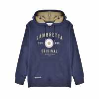 Lambretta Hooded Sweat Морска синьо Мъжки суитчъри и блузи с качулки