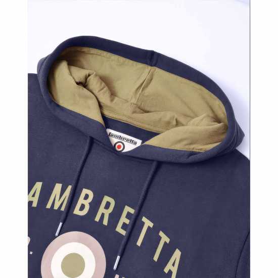 Lambretta Hooded Sweat Морска синьо Мъжки суитчъри и блузи с качулки