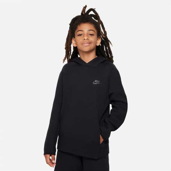 Nike Sportswear Tech Fleece Hoodie Juniors Черно Детски суитчъри и блузи с качулки