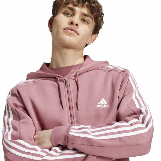 Adidas Fleece 3-Stripes Full-Zip Hoodie Mens Бордово 