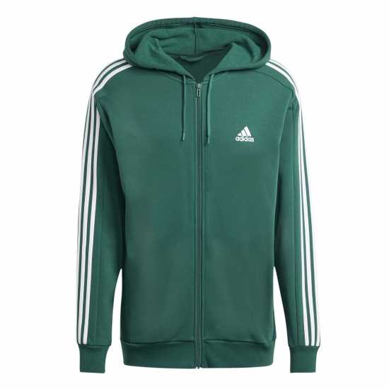 Adidas Fleece 3-Stripes Full-Zip Hoodie Mens Зелено 